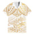 White and Gold Polynesia Family Matching Puletasi and Hawaiian Shirt Plumeria Tattoo With Polynesian Pattern