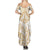 White and Gold Polynesia Family Matching Summer Maxi Dress and Hawaiian Shirt Plumeria Tattoo With Polynesian Pattern