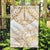 White and Gold Polynesia Garden Flag Plumeria Tattoo With Polynesian Pattern