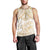 White and Gold Polynesia Men Tank Top Plumeria Tattoo With Polynesian Pattern