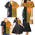 Custom Fiji And Australia Rugby Family Matching Mermaid Dress and Hawaiian Shirt Fijian Tapa Pattern With Aussie Aboriginal Art