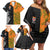 Custom Fiji And Australia Rugby Family Matching Off Shoulder Short Dress and Hawaiian Shirt Fijian Tapa Pattern With Aussie Aboriginal Art