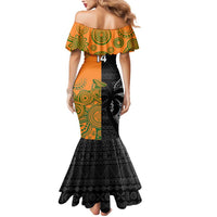Custom Fiji And Australia Rugby Mermaid Dress Fijian Tapa Pattern With Aussie Aboriginal Art LT14 - Polynesian Pride