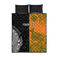 Custom Fiji And Australia Rugby Quilt Bed Set Fijian Tapa Pattern With Aussie Aboriginal Art LT14 - Polynesian Pride