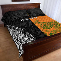 Custom Fiji And Australia Rugby Quilt Bed Set Fijian Tapa Pattern With Aussie Aboriginal Art LT14 - Polynesian Pride