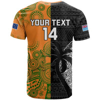 Custom Fiji And Australia Rugby T Shirt Fijian Tapa Pattern With Aussie Aboriginal Art LT14 - Polynesian Pride