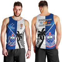 Fiji And Samoa Rugby Men Tank Top 2023 World Cup Samoan Mix Tapa Pattern LT14 - Polynesian Pride