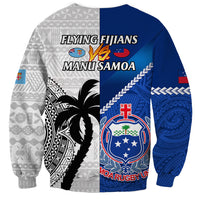 Fiji And Samoa Rugby Sweatshirt 2023 World Cup Samoan Mix Tapa Pattern LT14 - Polynesian Pride