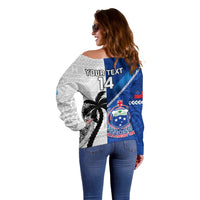 Custom Fiji And Samoa Rugby Off Shoulder Sweater 2023 World Cup Samoan Mix Tapa Pattern LT14 - Polynesian Pride