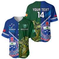 Custom Samoa And Ireland Rugby Baseball Jersey 2023 World Cup Manu Samoa With Shamrocks LT14 - Polynesian Pride