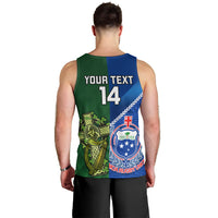 Custom Samoa And Ireland Rugby Men Tank Top 2023 World Cup Manu Samoa With Shamrocks LT14 - Polynesian Pride