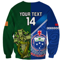 Custom Samoa And Ireland Rugby Sweatshirt 2023 World Cup Manu Samoa With Shamrocks LT14 - Polynesian Pride