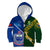 Samoa And South Africa Rugby Kid Hoodie 2023 World Cup Manu Samoa With Springboks LT14 Zip Hoodie Blue - Polynesian Pride