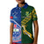 Samoa And South Africa Rugby Kid Polo Shirt 2023 World Cup Manu Samoa With Springboks LT14 Kid Blue - Polynesian Pride