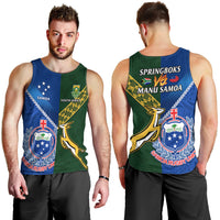 Samoa And South Africa Rugby Men Tank Top 2023 World Cup Manu Samoa With Springboks LT14 - Polynesian Pride