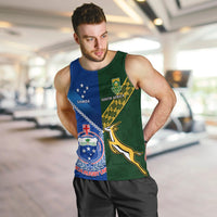 Samoa And South Africa Rugby Men Tank Top 2023 World Cup Manu Samoa With Springboks LT14 - Polynesian Pride