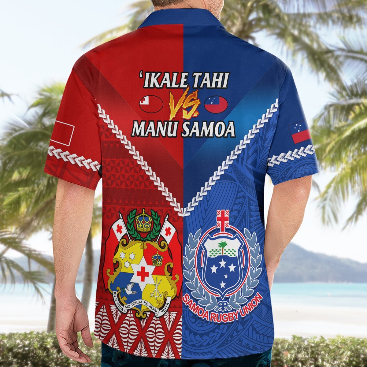 Samoa And Tonga Rugby Hawaiian Shirt 2023 World Cup Manu Samoa With Ikale Tahi LT14 - Polynesian Pride