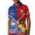 Samoa And Tonga Rugby Kid Polo Shirt 2023 World Cup Manu Samoa With Ikale Tahi LT14 Kid Blue - Polynesian Pride