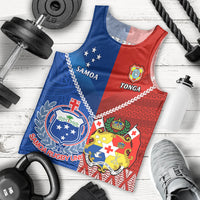 Samoa And Tonga Rugby Men Tank Top 2023 World Cup Manu Samoa With Ikale Tahi LT14 Blue - Polynesian Pride