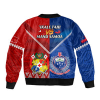 Samoa And Tonga Rugby Sleeve Zip Bomber Jacket 2023 World Cup Manu Samoa With Ikale Tahi LT14 - Polynesian Pride