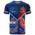 Custom Samoa And France Rugby T Shirt 2023 World Cup Manu Samoa With Les Bleus LT14 Blue - Polynesian Pride