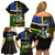 South Sea Islanders Family Matching Off Shoulder Short Dress and Hawaiian Shirt Kanakas With Solomon Islands Coat Of Arms LT14 - Polynesian Pride