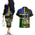 personalised-south-sea-islanders-couples-matching-off-the-shoulder-long-sleeve-dress-and-hawaiian-shirt-kanakas-with-solomon-islands-coat-of-arms