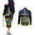 personalised-south-sea-islanders-couples-matching-off-the-shoulder-long-sleeve-dress-and-long-sleeve-button-shirts-kanakas-with-solomon-islands-coat-of-arms