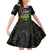 Personalised South Sea Islanders Family Matching Puletasi Dress and Hawaiian Shirt Kanakas With Solomon Islands Coat Of Arms LT14 Daughter's Dress Black - Polynesian Pride