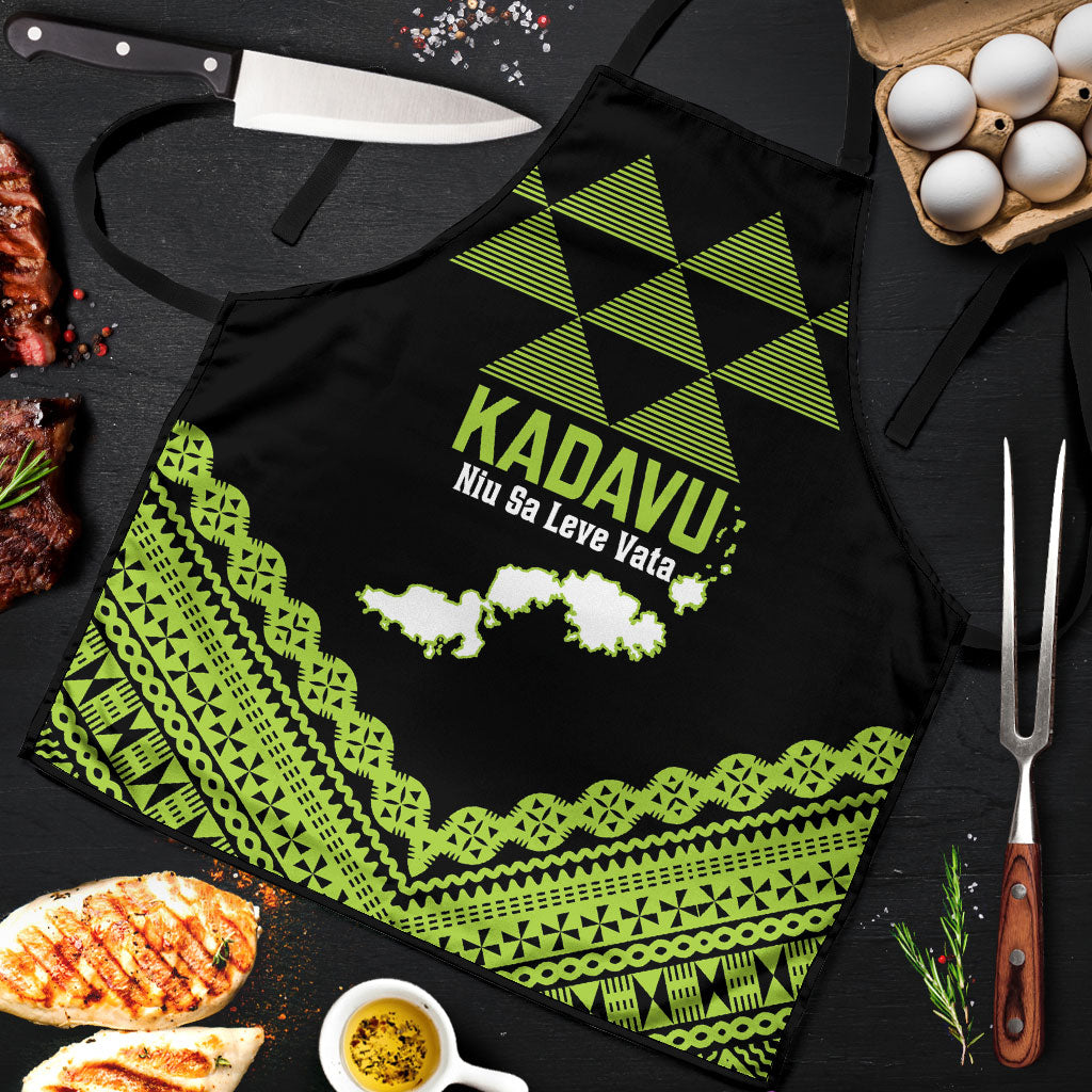 Kadavu Fiji 2026 Rugby Apron Niu Sa Leve Vata Fijian Tapa Pattern LT14 Black - Polynesian Pride