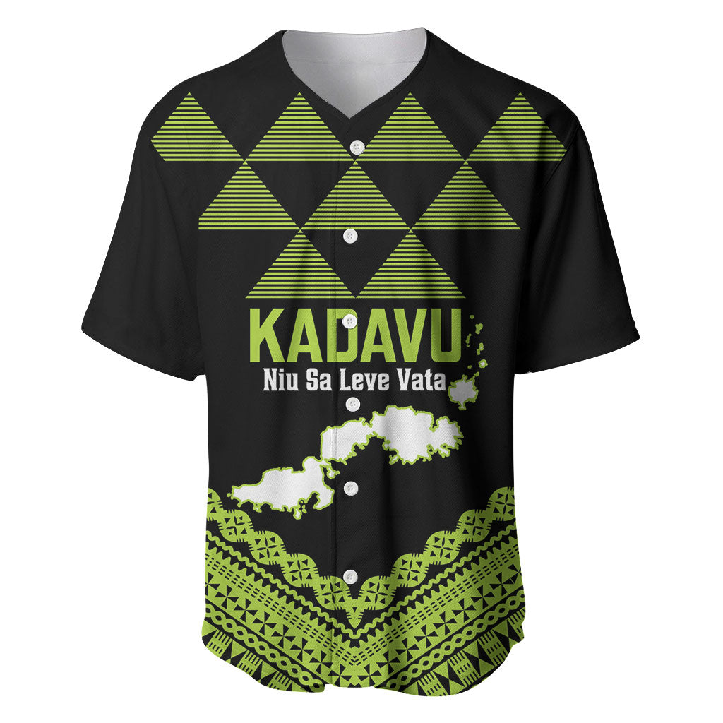 Kadavu Fiji 2026 Rugby Custom Baseball Jersey Niu Sa Leve Vata Fijian Tapa Pattern LT14 Black - Polynesian Pride