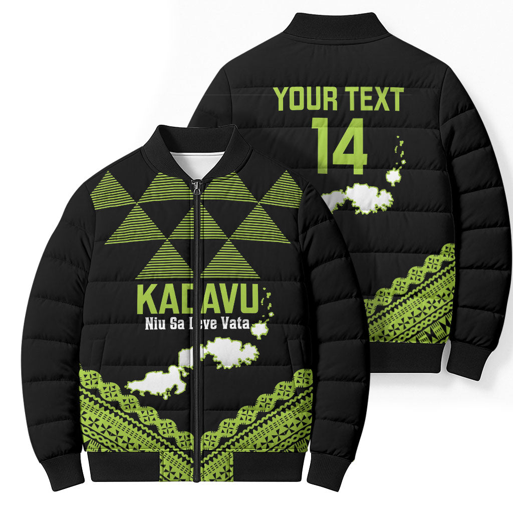 Kadavu Fiji 2026 Rugby Custom Bomber Puffer Jacket Niu Sa Leve Vata Fijian Tapa Pattern LT14 - Polynesian Pride