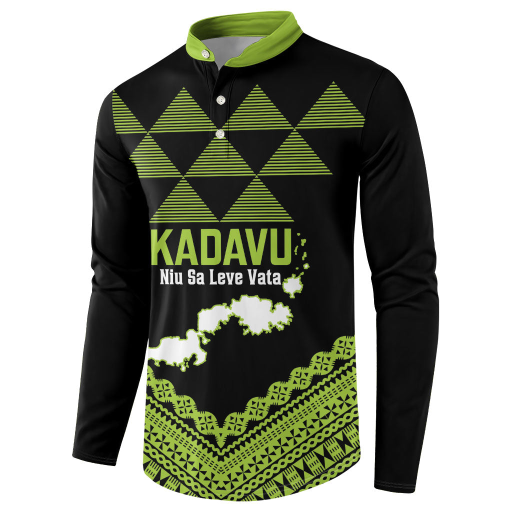 Kadavu Fiji 2026 Rugby Custom Button Sweatshirt Niu Sa Leve Vata Fijian Tapa Pattern LT14 - Polynesian Pride