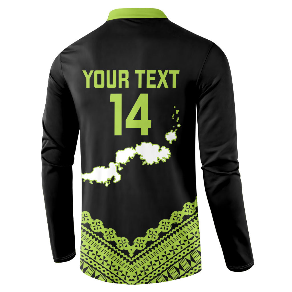 Kadavu Fiji 2026 Rugby Custom Button Sweatshirt Niu Sa Leve Vata Fijian Tapa Pattern LT14 - Polynesian Pride