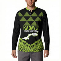 Kadavu Fiji 2026 Rugby Custom Button Sweatshirt Niu Sa Leve Vata Fijian Tapa Pattern LT14 - Polynesian Pride