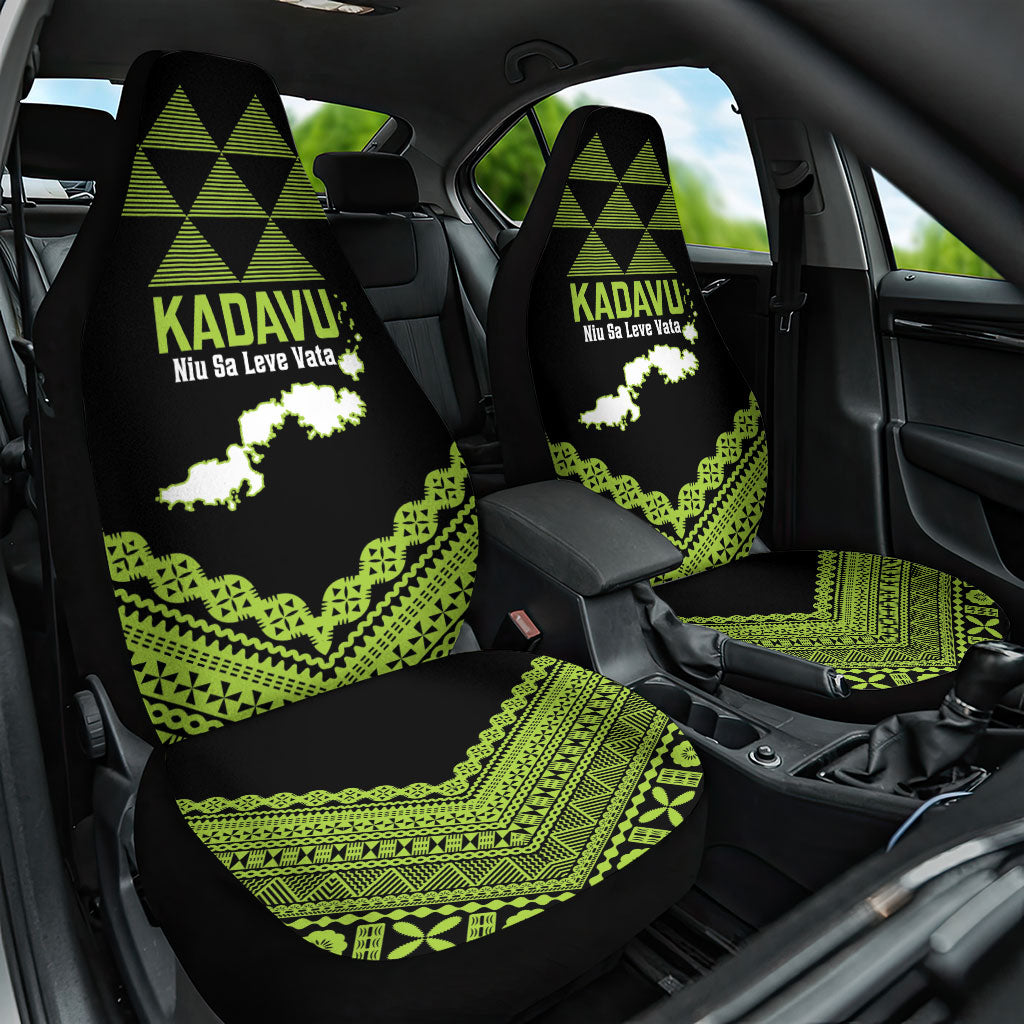 Kadavu Fiji 2026 Rugby Car Seat Cover Niu Sa Leve Vata Fijian Tapa Pattern LT14 One Size Black - Polynesian Pride