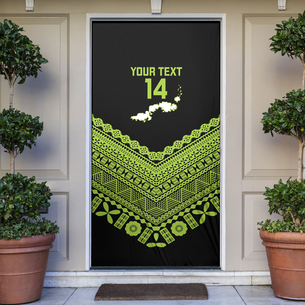 Kadavu Fiji 2026 Rugby Custom Door Cover Niu Sa Leve Vata Fijian Tapa Pattern LT14 Black - Polynesian Pride