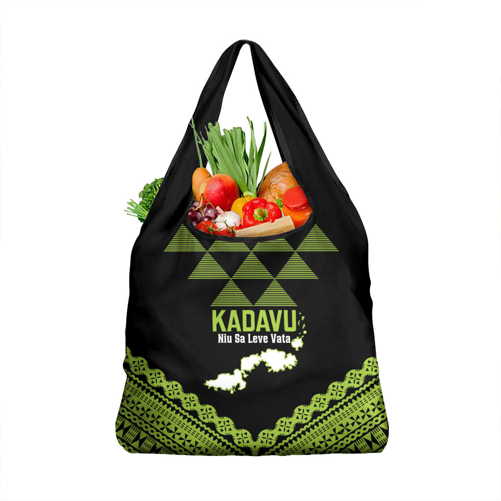Kadavu Fiji 2026 Rugby Grocery Bag Niu Sa Leve Vata Fijian Tapa Pattern LT14 1-pack One Size Black - Polynesian Pride