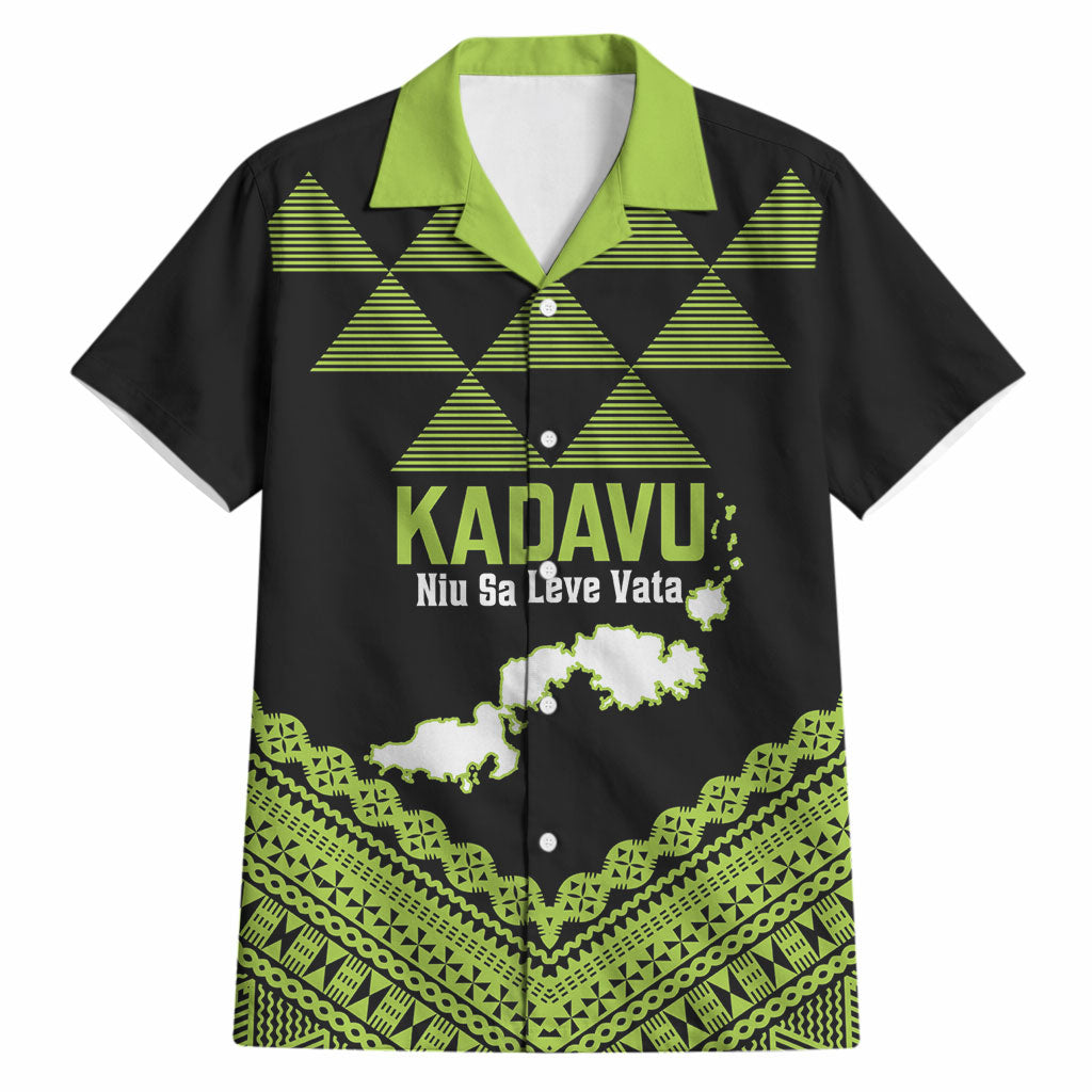 Kadavu Fiji 2026 Rugby Custom Hawaiian Shirt Niu Sa Leve Vata Fijian Tapa Pattern LT14 Black - Polynesian Pride