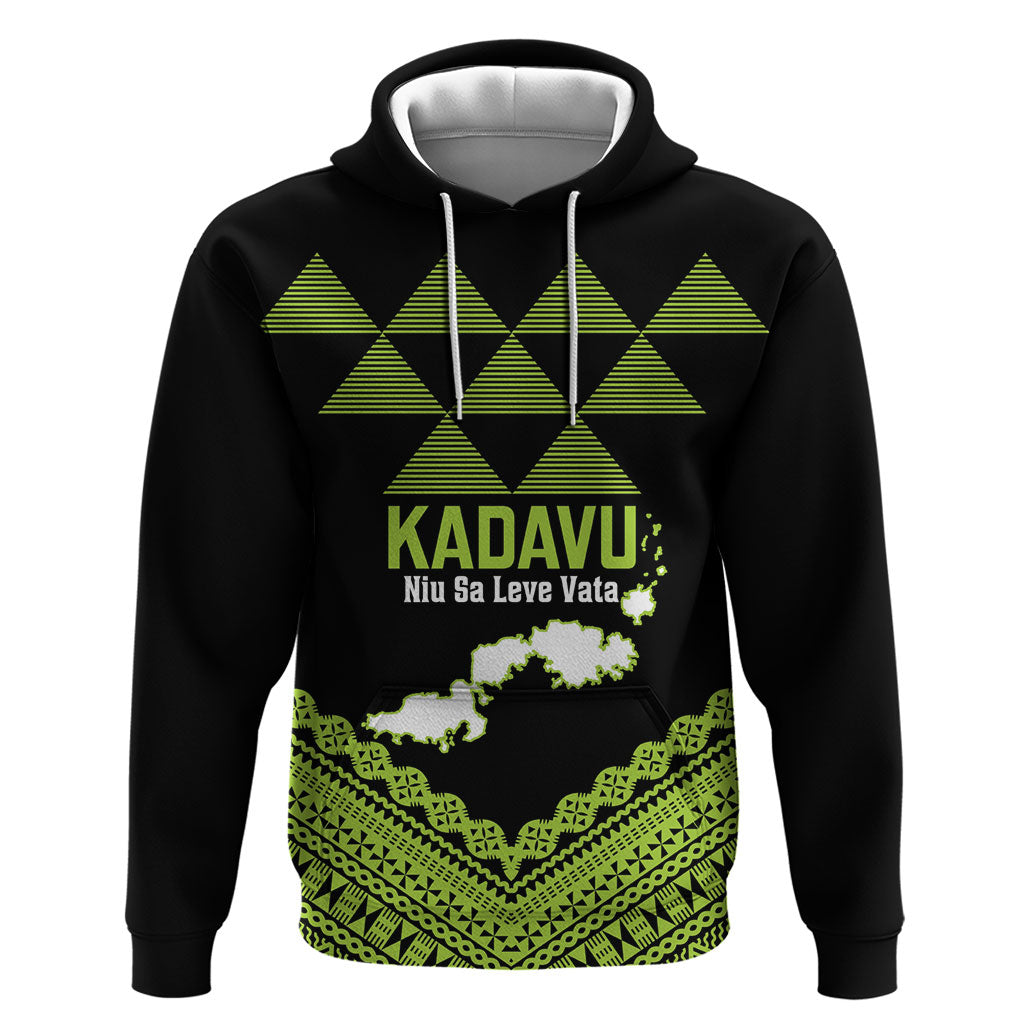 Kadavu Fiji 2026 Rugby Custom Hoodie Niu Sa Leve Vata Fijian Tapa Pattern LT14 Pullover Hoodie Black - Polynesian Pride