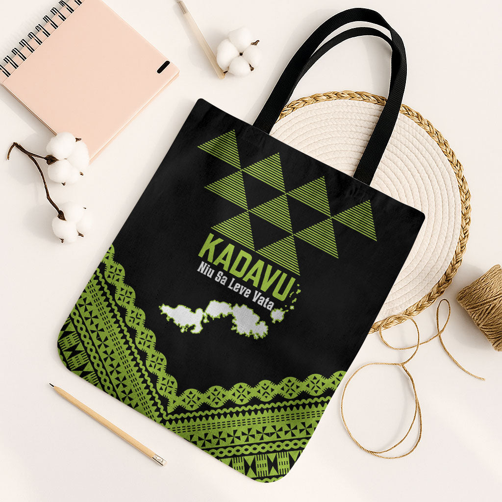 Kadavu Fiji 2026 Rugby Tote Bag Niu Sa Leve Vata Fijian Tapa Pattern LT14 Black Strap One Size Black - Polynesian Pride