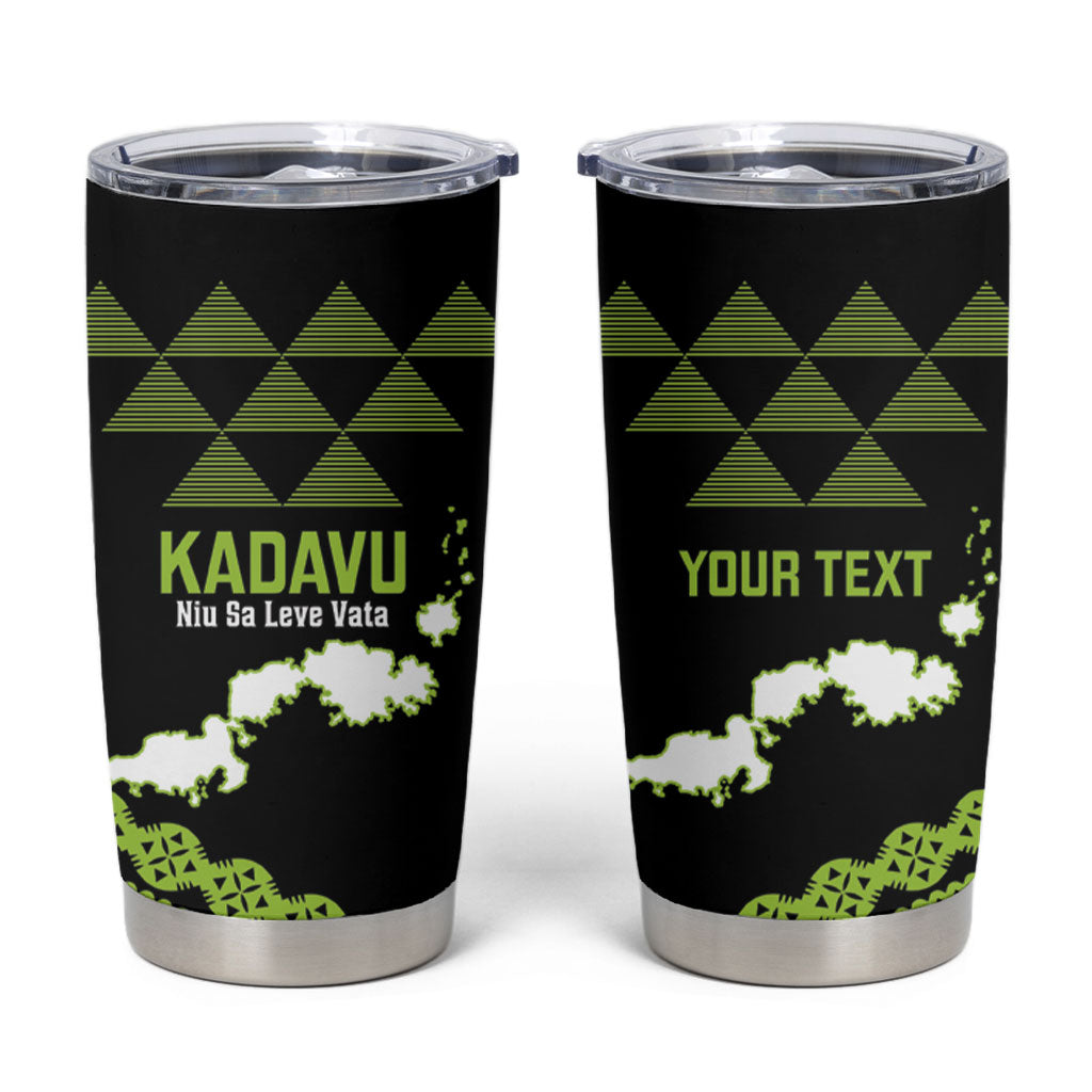 Kadavu Fiji 2026 Rugby Custom Tumbler Cup Niu Sa Leve Vata Fijian Tapa Pattern LT14 Black - Polynesian Pride