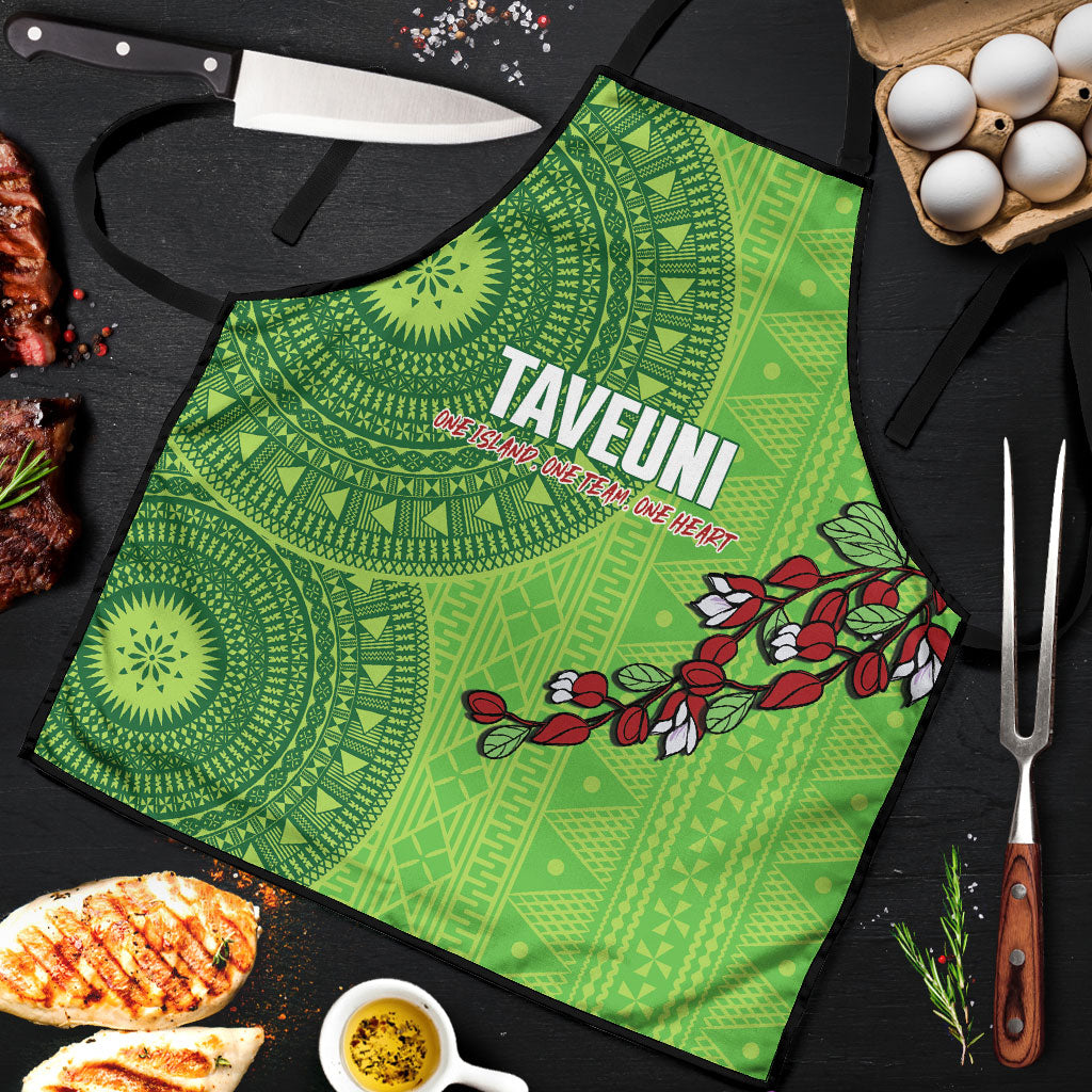 Taveuni Fiji 2026 Rugby Apron Tagimoucia Fijian Tapa Pattern LT14 Green - Polynesian Pride