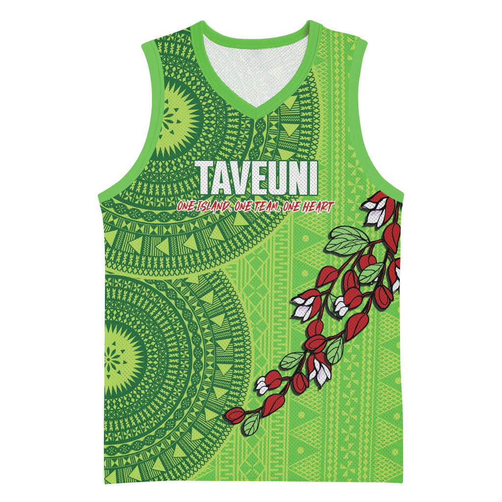 Taveuni Fiji 2026 Rugby Custom Basketball Jersey Tagimoucia Fijian Tapa Pattern LT14 Unisex Green - Polynesian Pride