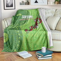 Taveuni Fiji 2026 Rugby Blanket Tagimoucia Fijian Tapa Pattern LT14 Green - Polynesian Pride