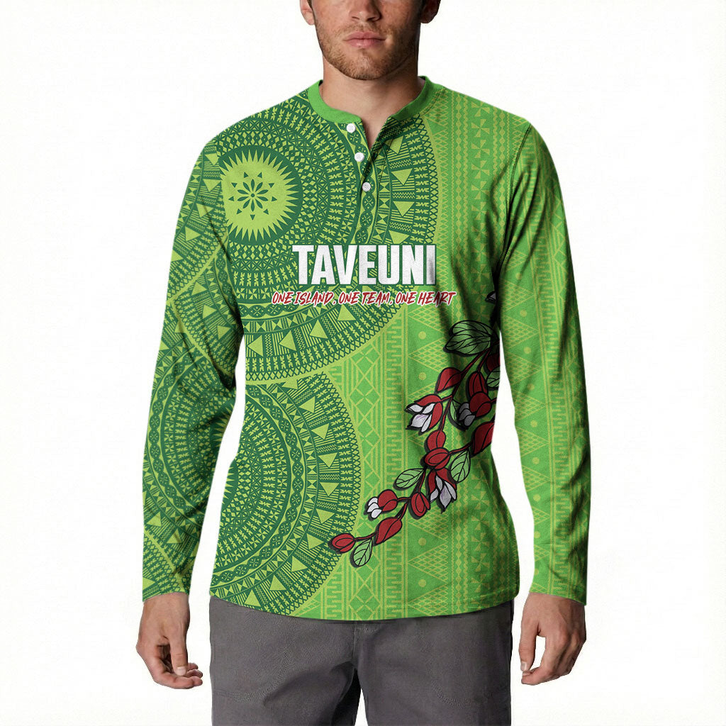 Taveuni Fiji 2026 Rugby Custom Button Sweatshirt Tagimoucia Fijian Tapa Pattern LT14 - Polynesian Pride