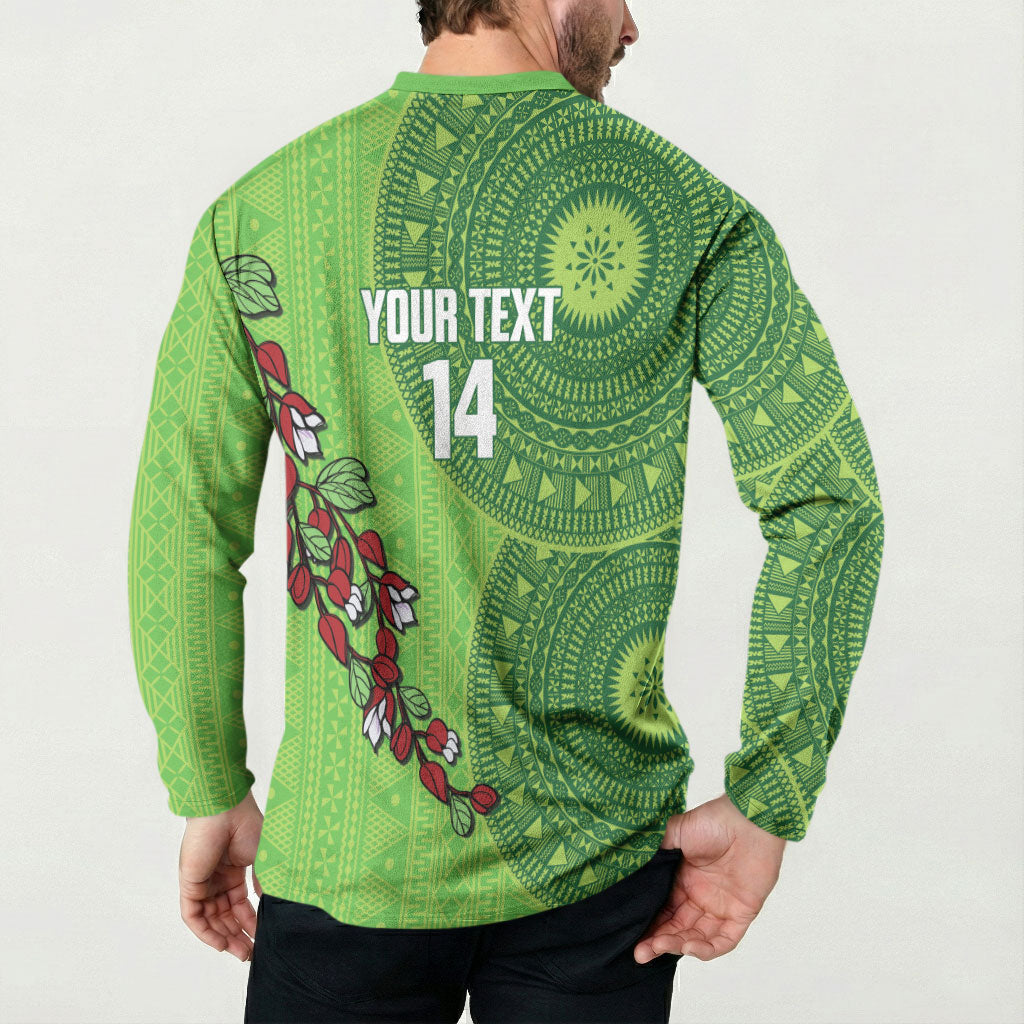 Taveuni Fiji 2026 Rugby Custom Button Sweatshirt Tagimoucia Fijian Tapa Pattern LT14 - Polynesian Pride