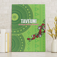 Taveuni Fiji 2026 Rugby Canvas Wall Art Tagimoucia Fijian Tapa Pattern LT14 Without Frame Green - Polynesian Pride