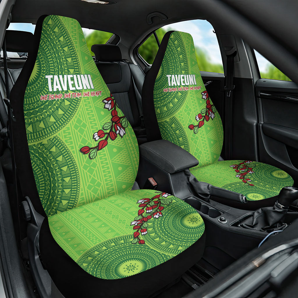 Taveuni Fiji 2026 Rugby Car Seat Cover Tagimoucia Fijian Tapa Pattern LT14 One Size Green - Polynesian Pride