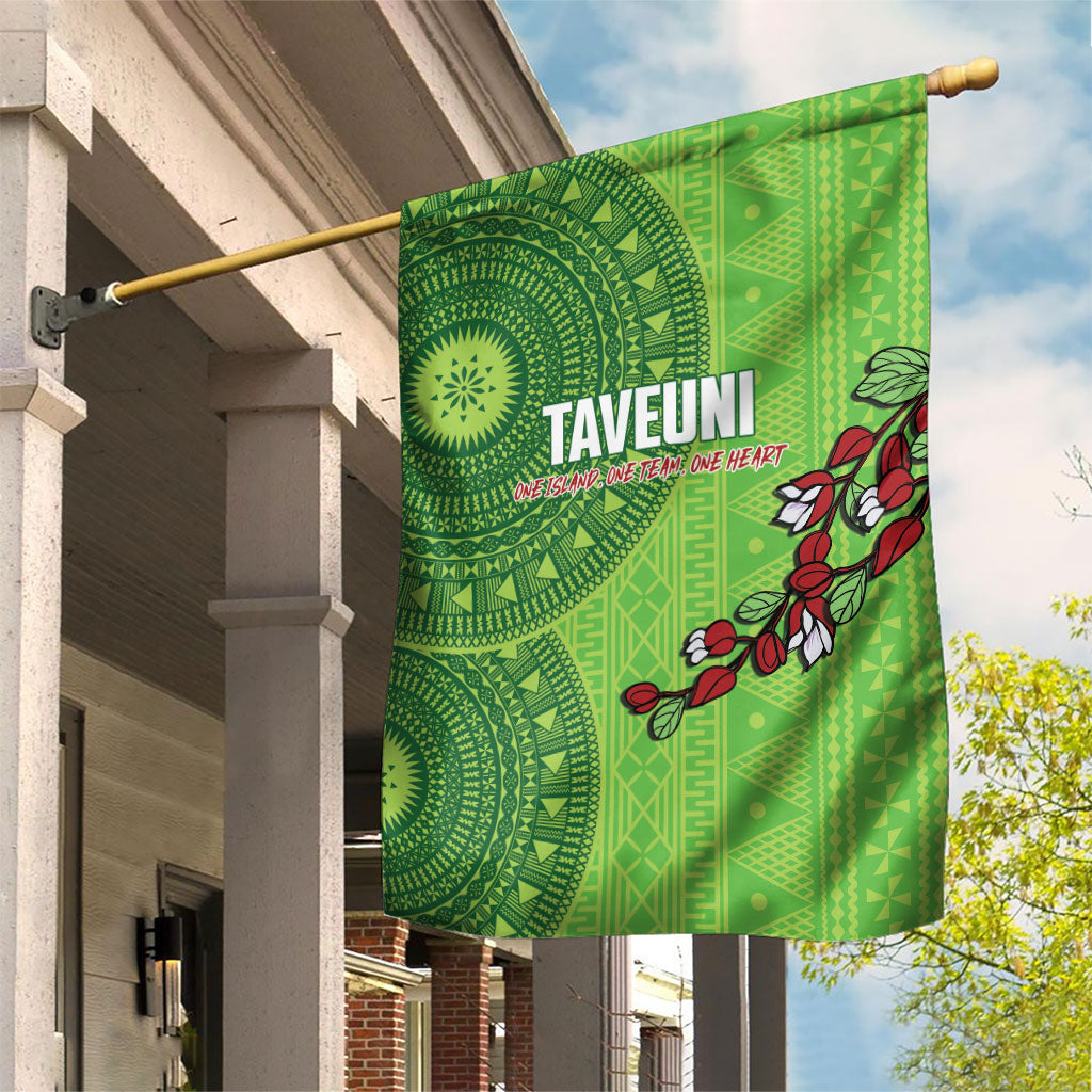 Taveuni Fiji 2026 Rugby Garden Flag Tagimoucia Fijian Tapa Pattern LT14 House Flag Green - Polynesian Pride